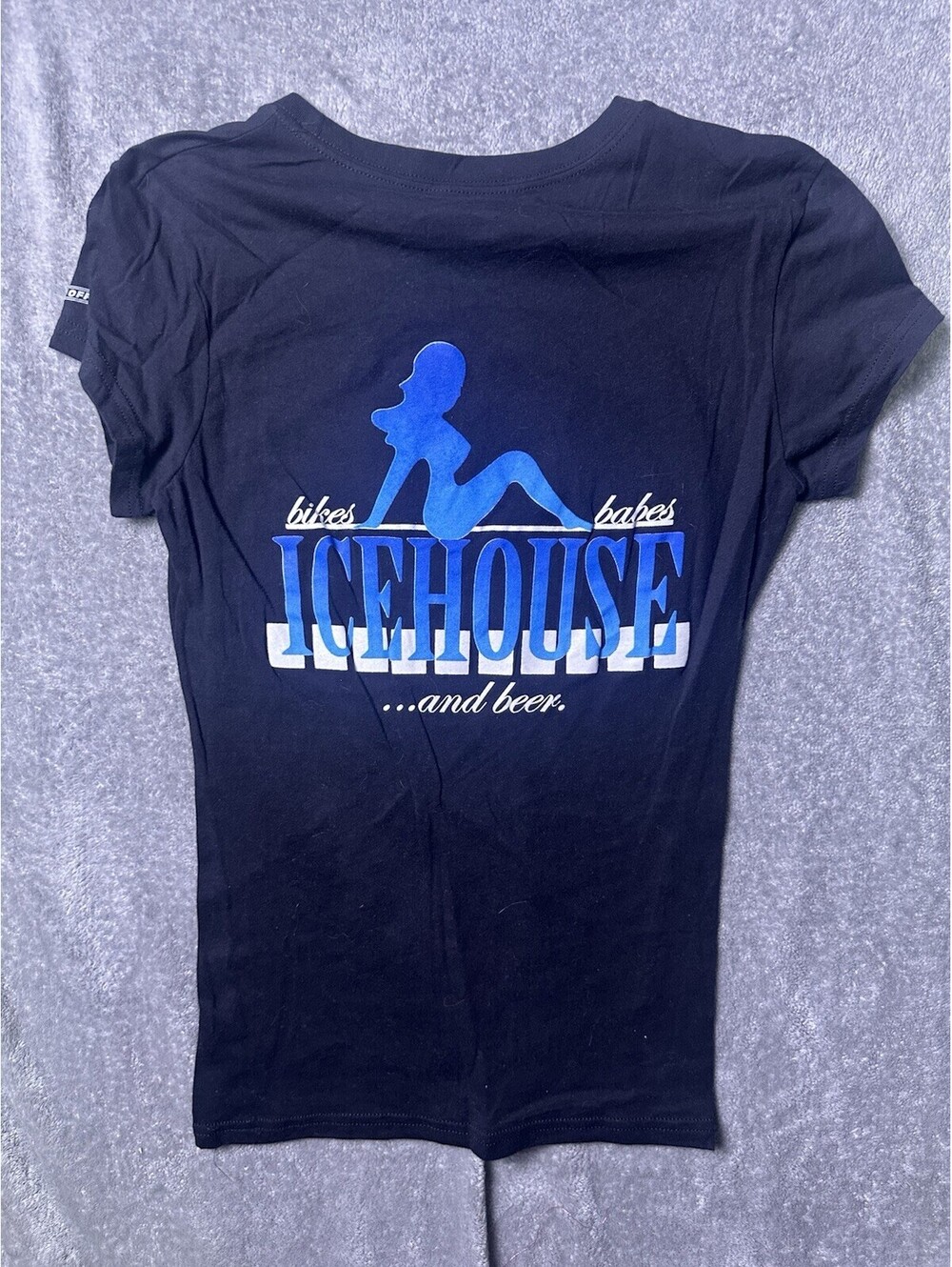 Icehouse Motorcycle T Shirt Womens L Soffe Biker Bikes Babes Graphic Tee
